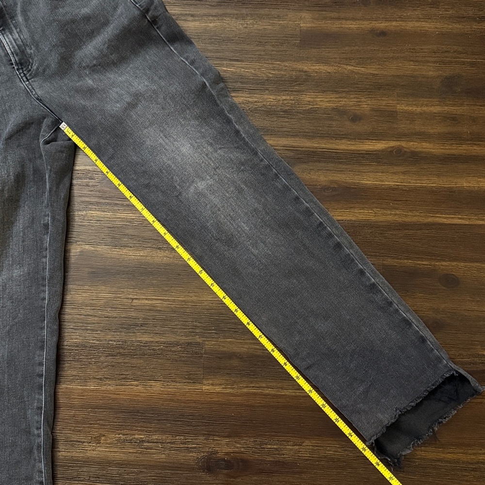 Express Black Straight Ankle High Rise Ultra Hyper Stretch Jeans Medium Long - Picture 6 of 9